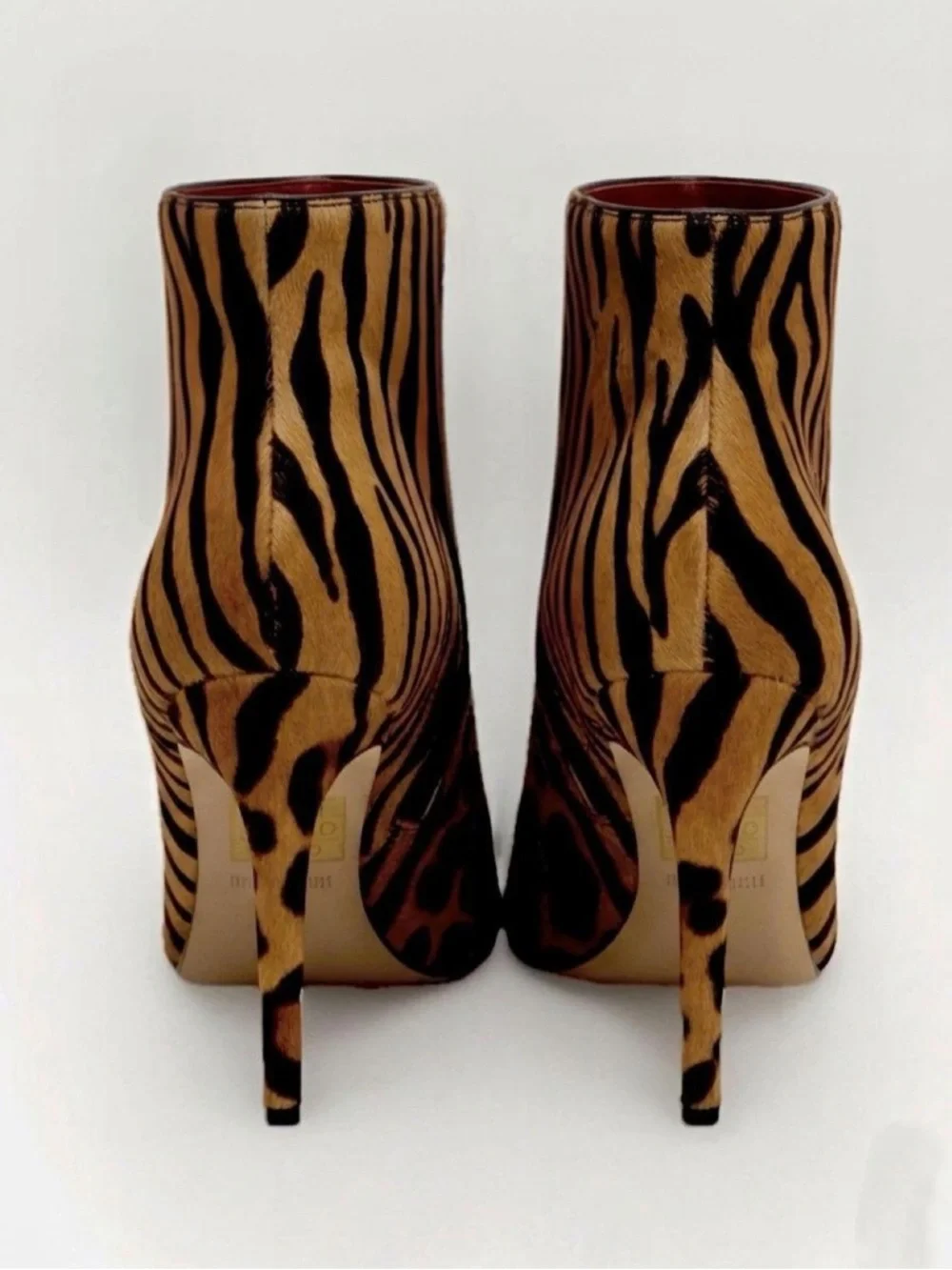 ALDO Wiema Animal Print Calf Hair Pointed Toe High Heel Ankle Boots Size 8 - Picture 3 of 10